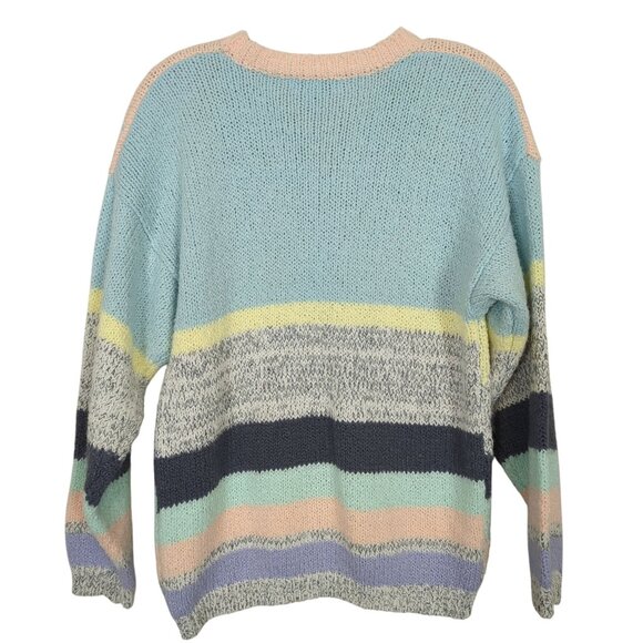 Vintage One Step Up Chevron Pattern Sweater Medium Acrylic Knit - Picture 2 of 13